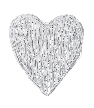 Large White Willow Wall Heart