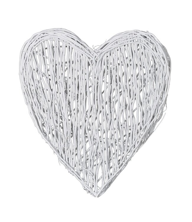 Large  White Willow Wall Heart