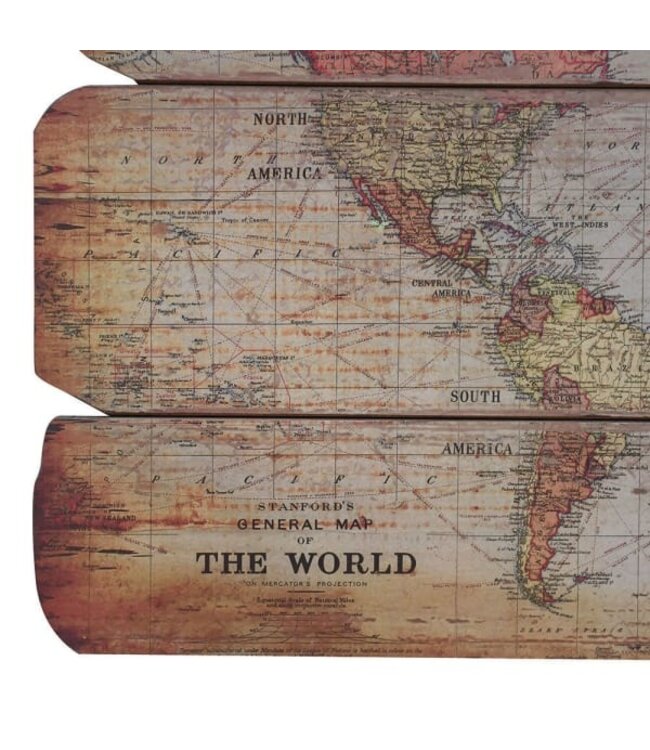 Large Wooden Plaque World Map