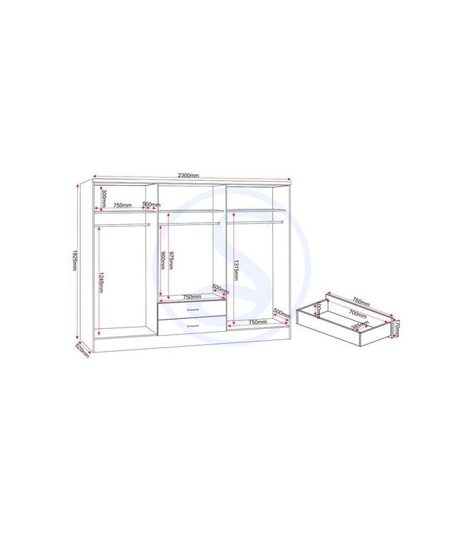 Seconique Nevada 6 Door Wardrobe - White