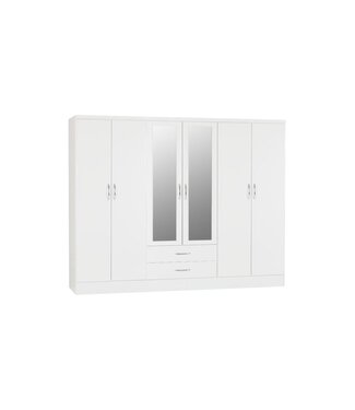 Seconique Nevada 6 Door Wardrobe - White