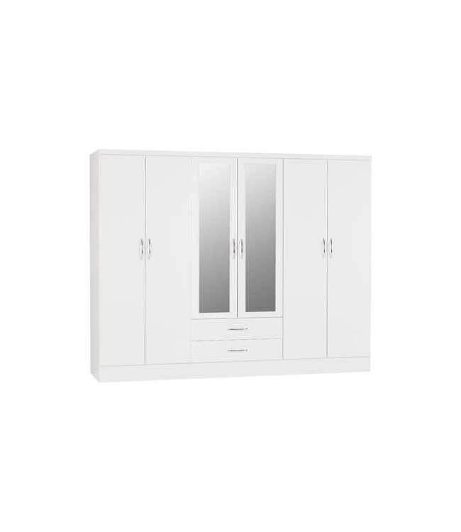 Seconique Nevada 6 Door Wardrobe - White