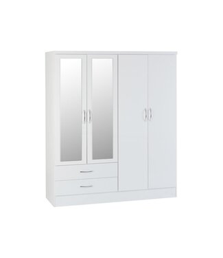 Seconique Nevada 4 Door Wardrobe - White