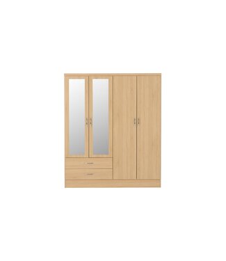 Seconique Nevada 4 Door Wardrobe - Sonoma Oak