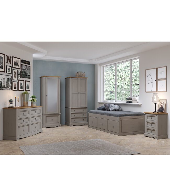 Core Products Corona Grey 3+3 Drawer Wide Chest