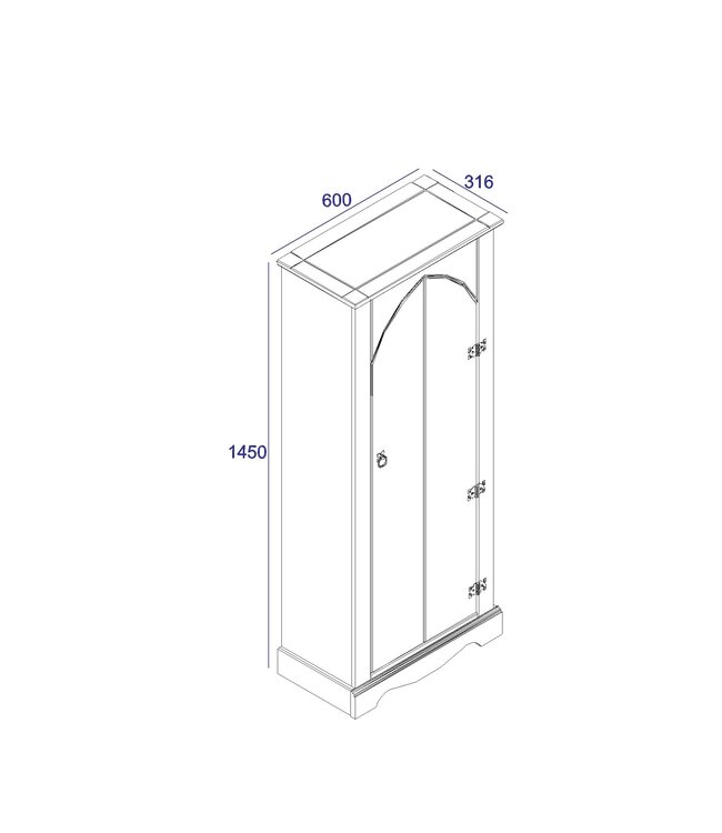 Core Products Corona Grey Vestry Cupboard
