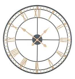 Antique Bronze & Gold Metal Round Large Clock