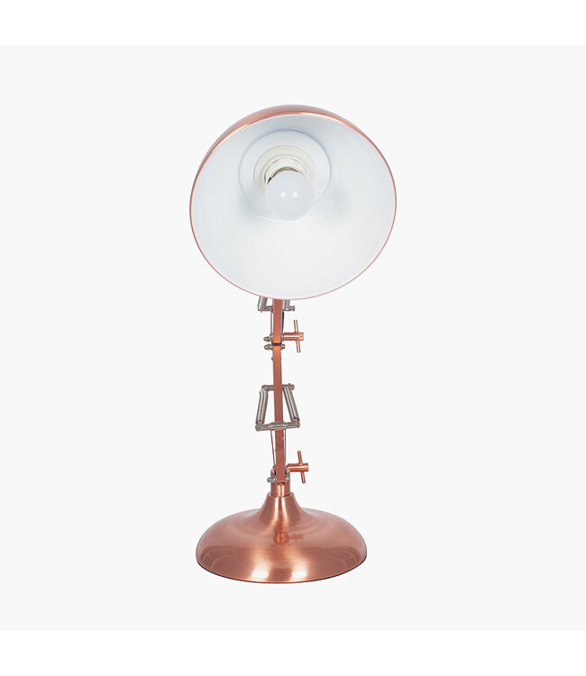 Pacific  Brushed Copper Metal Angled Task Table Lamp