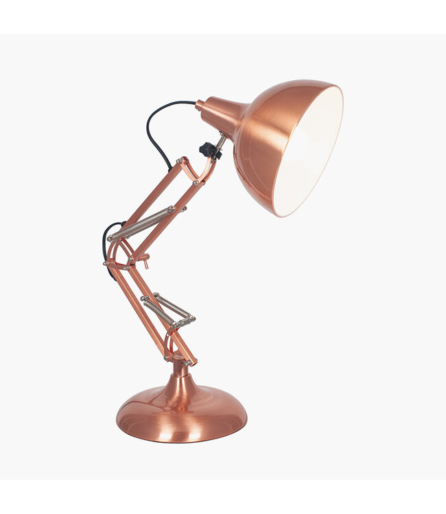 Pacific  Brushed Copper Metal Angled Task Table Lamp