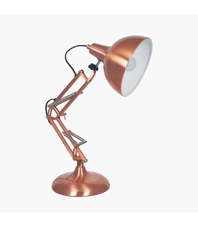 Pacific  Brushed Copper Metal Angled Task Table Lamp
