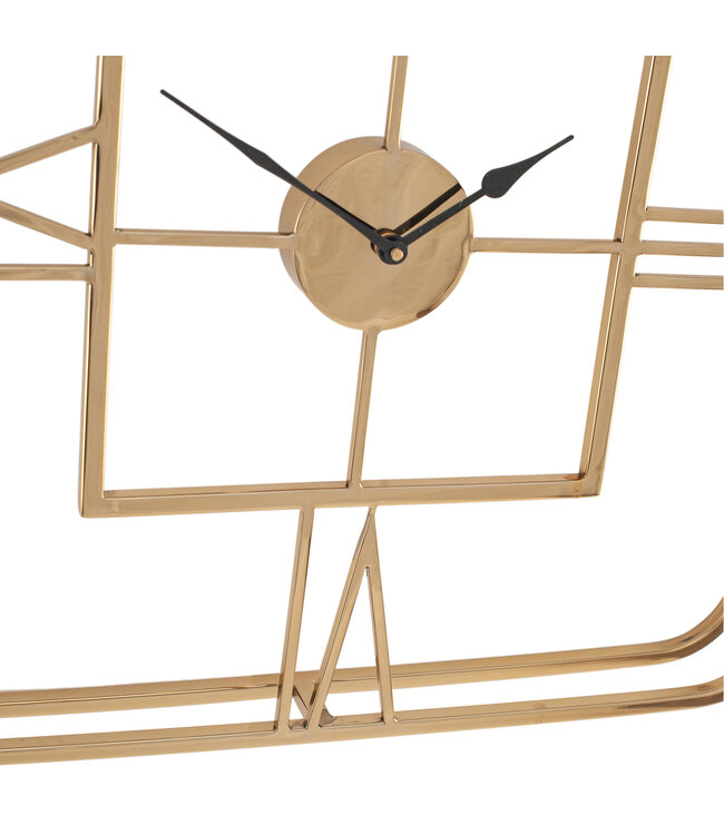 Pacific  Gold Metal Square Wall Clock