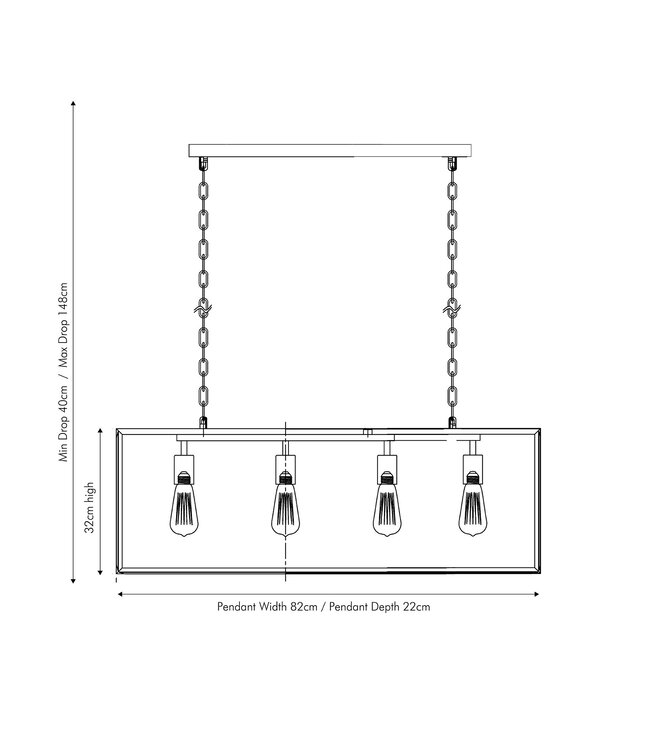Pacific  Llewellyn Matt Black Metal & Glass Pendant