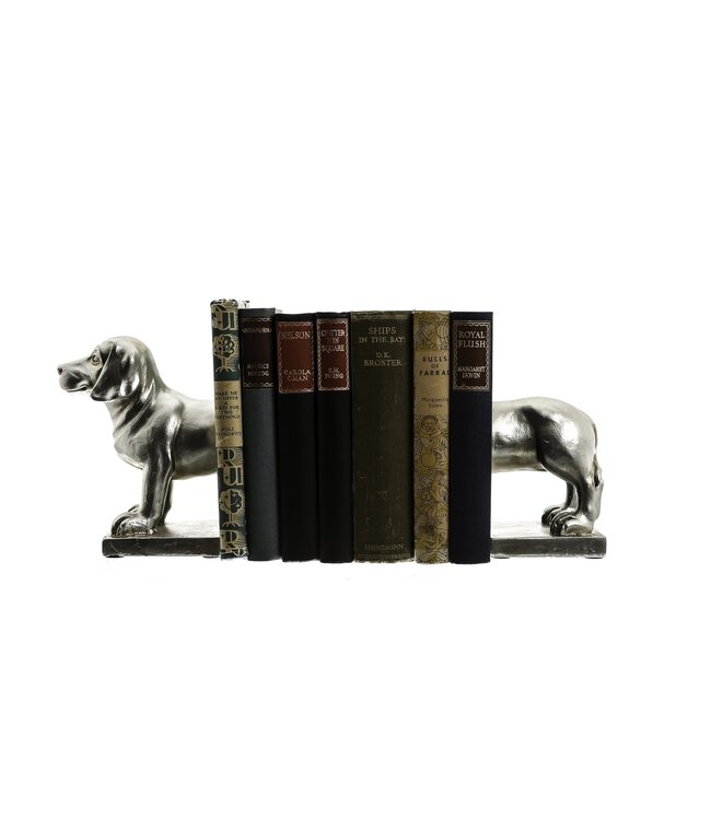 Hill Interiors Antique Silver Dog Bookends