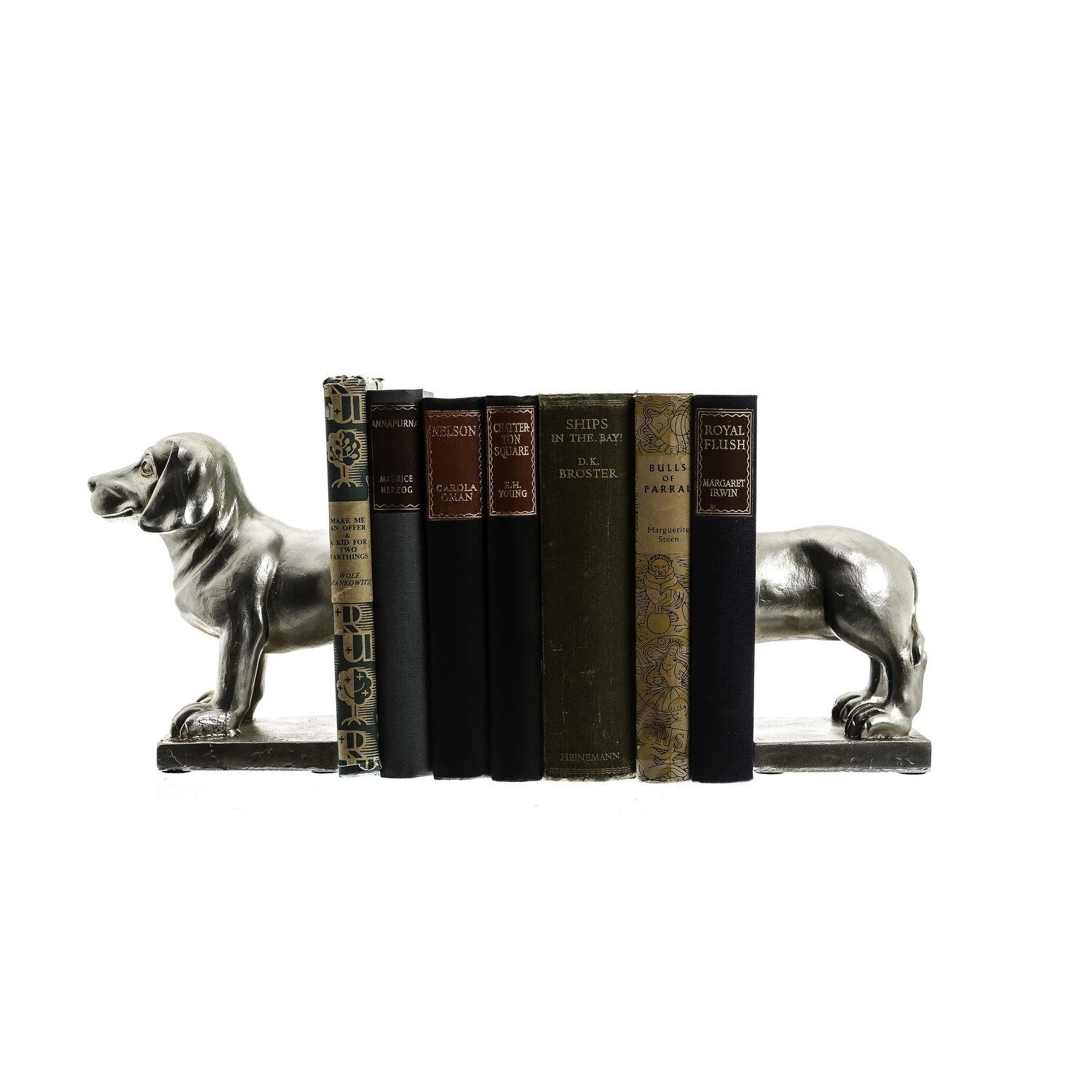 Hill Interiors Antique Silver Dog Bookends