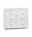 Core Products Nairn White & Glass 3+3 Wide Drawer Chest