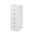 Core Products Nairn White & Glass 5 Drawer Narrow Chest