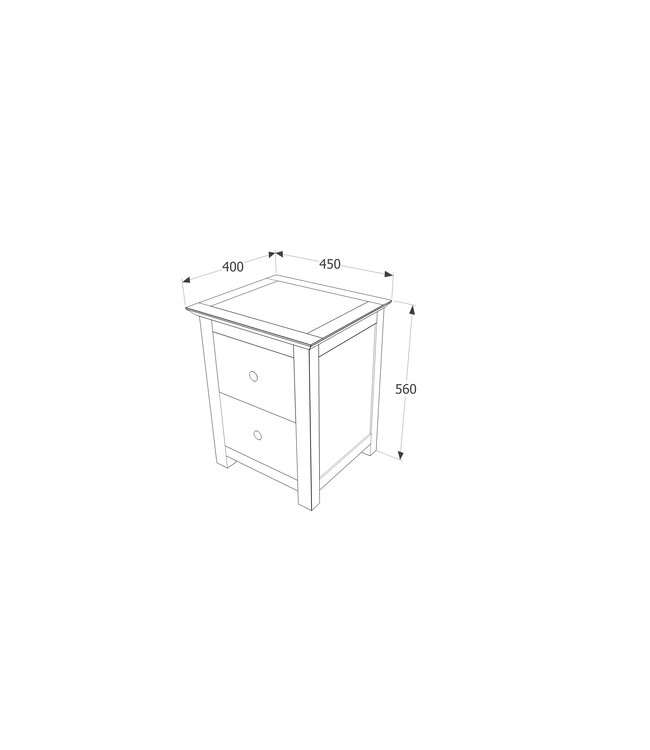 Core Products Nairn  2 Drawer Bedside