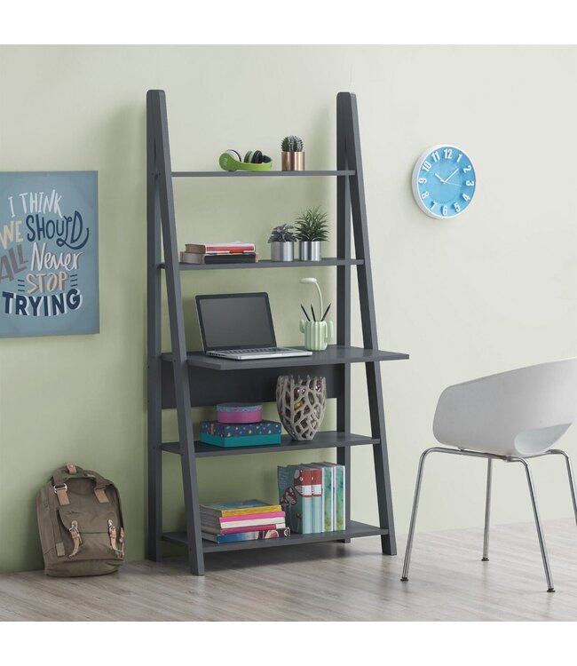 Timber Art Design Ladder Desk - Dark Grey