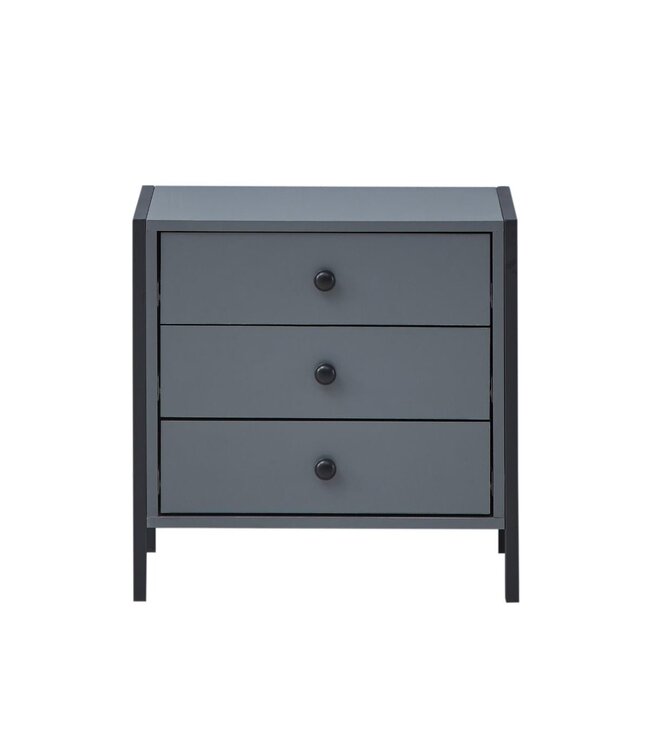 Timber Art Design  Zahra Grey 3 Drawer Bedside