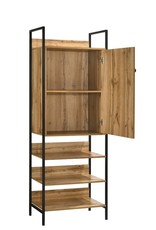 Oak Effect Storage Cabinet With Door & Shelves