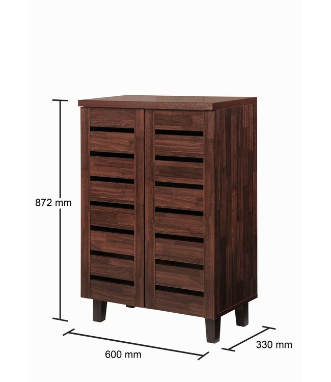 Timber Art Design Contemporary Dark Oak  2 Door Shoe Cabinet