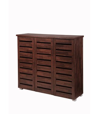 Timber Art Design Dark 3 Door Shoe Cabinet