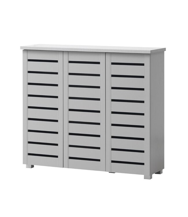 Timber Art Design Contemporary Grey 3 Door Shoe Cabinet