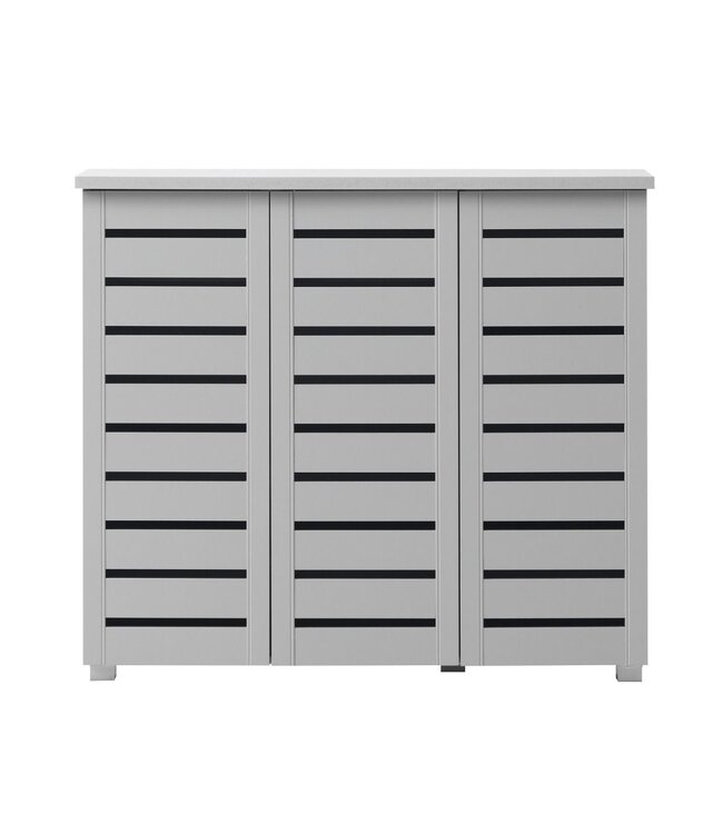 Timber Art Design Contemporary Grey 3 Door Shoe Cabinet