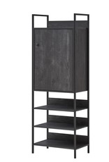 Black Finish Cabinet With Door & Shelves