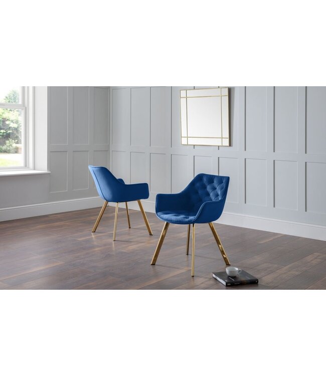 Julian Bowen Lorenzo Dining Chair - Blue - Pair
