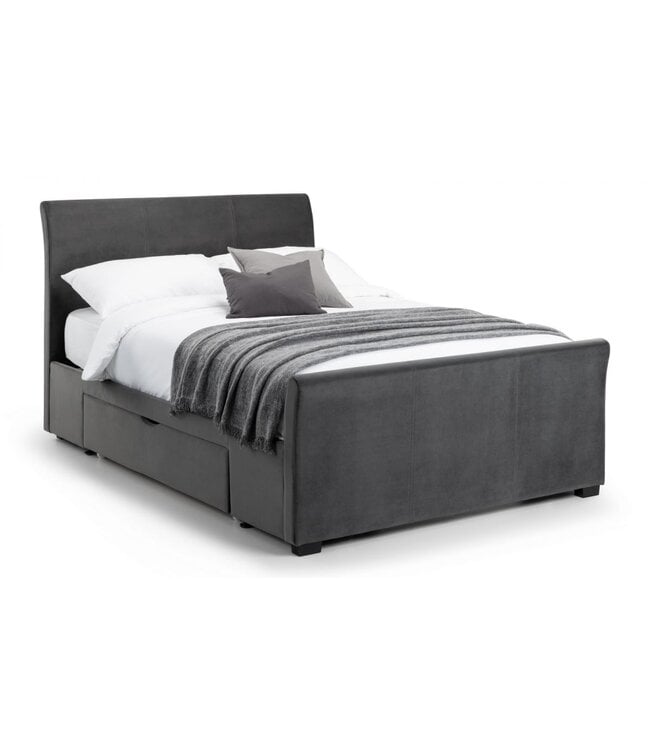 Julian Bowen Capri Dark Grey Velvet Bed