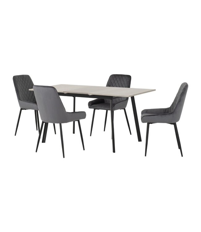 Seconique Avery Extending Dining Table & 4 Avery Chairs