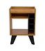 Seconique Naples Mini Bar Side Table Black & Pine Effect