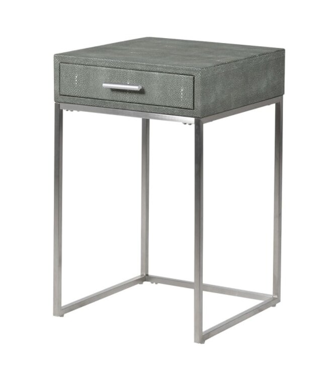 Faux Shagreen Leather Side Table / Bedside