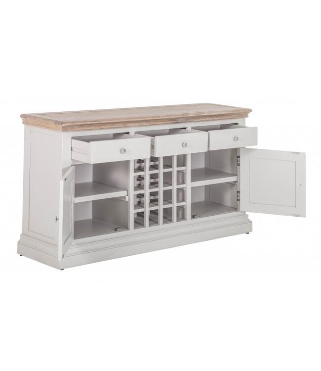 Besp-Oak Furniture Rosa Painted Sideboard With Wine Rack