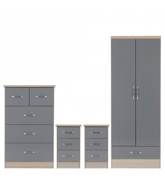 Seconique Nevada Oak & Grey Bedroom Set