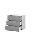 Timber Art Design 3 Piece Bedroom Set 3 Drawer - Grey