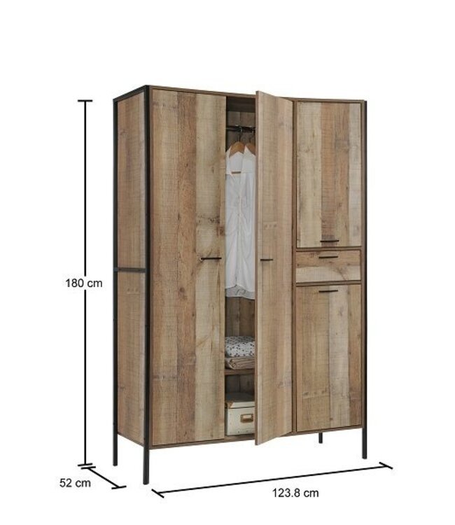 Timber Art Design Stretton 3 Piece Bedroom Set 4 Door Wardrobe