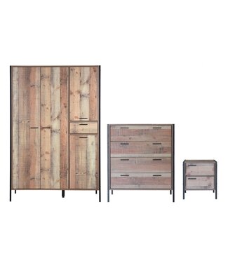 Timber Art Design Stretton 3 Piece Bedroom Set 4 Door Wardrobe