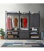 Timber Art Design Zahra Black Oak Open Wardrobe Bedroom Set