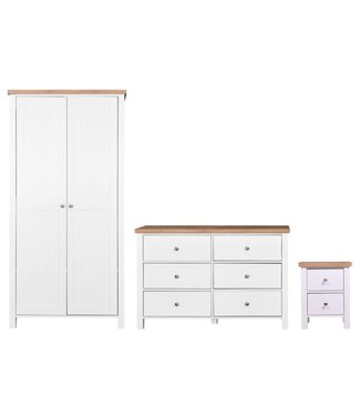 Timber Art Design White Bedroom Set 6 Drawer Chest