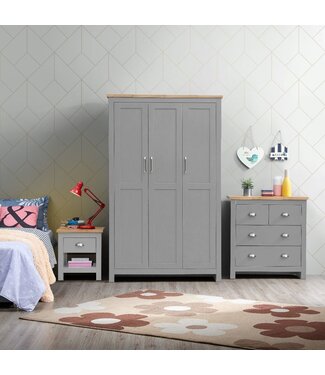 Lisbon Grey Bedroom Set 3 Door Wardrobe