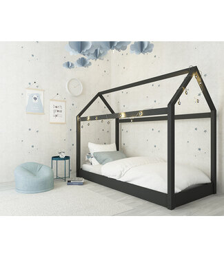 LPD Hickory Black House Bed
