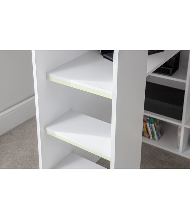 Julian Bowen Nebula Gaming Bed with Desk - White