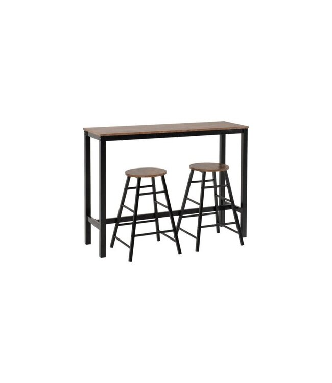 Seconique Athens Breakfast Bar Set Acacia Effect/Black