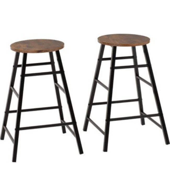 Seconique Athens Breakfast Bar Set Acacia Effect/Black