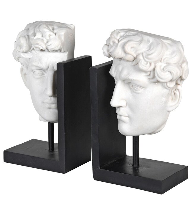 White David Head Bookends