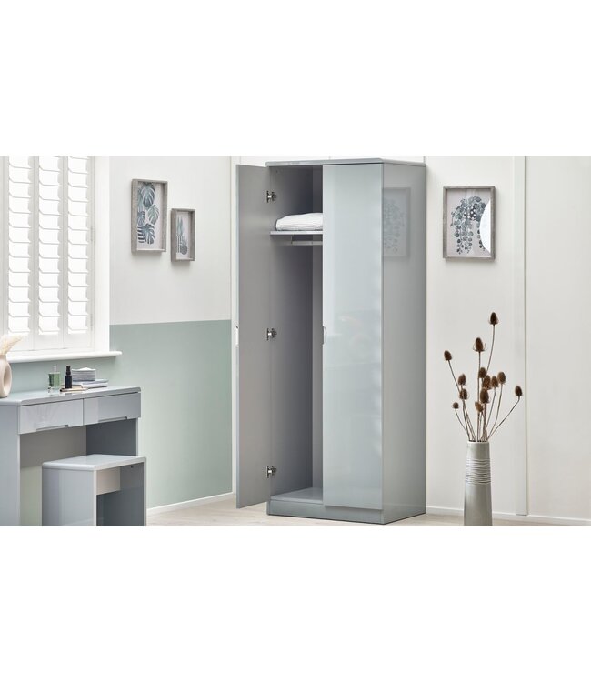 Julian Bowen Manhattan Grey 2 Door Wardrobe