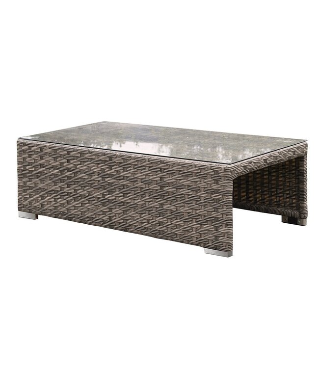 6 Piece  Outdoor Grey Linen & Rattan Effect Set