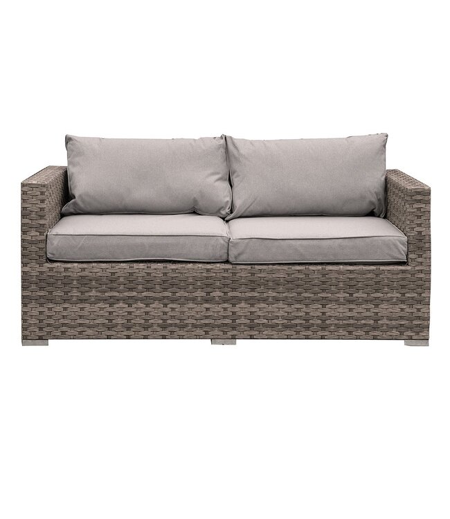 6 Piece  Outdoor Grey Linen & Rattan Effect Set